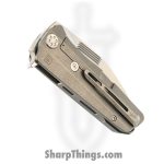 Medford Knife and Tool - MK2203TT-01TM-TSCS-BN - Primus - Folding Knife - 3V Tumbled Tanto - OS Tumbled Titanium - Natural - Image 5