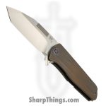 Medford Knife and Tool - MK2203TT-36A1-TFCF-BF - Primus - Folding Knife - 3V Tumbled Tanto - OS Tumbled Titanium - Bronze