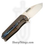 Medford Knife and Tool - MK2203TT-36A1-TFCF-BF - Primus - Folding Knife - 3V Tumbled Tanto - OS Tumbled Titanium - Bronze - Image 2