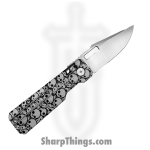 Vero Engineering - Vero_BSA_0B - Aura - Folding Knife - 14C28N Satin Drop Point - Aluminum Skulls - Black - Image 2