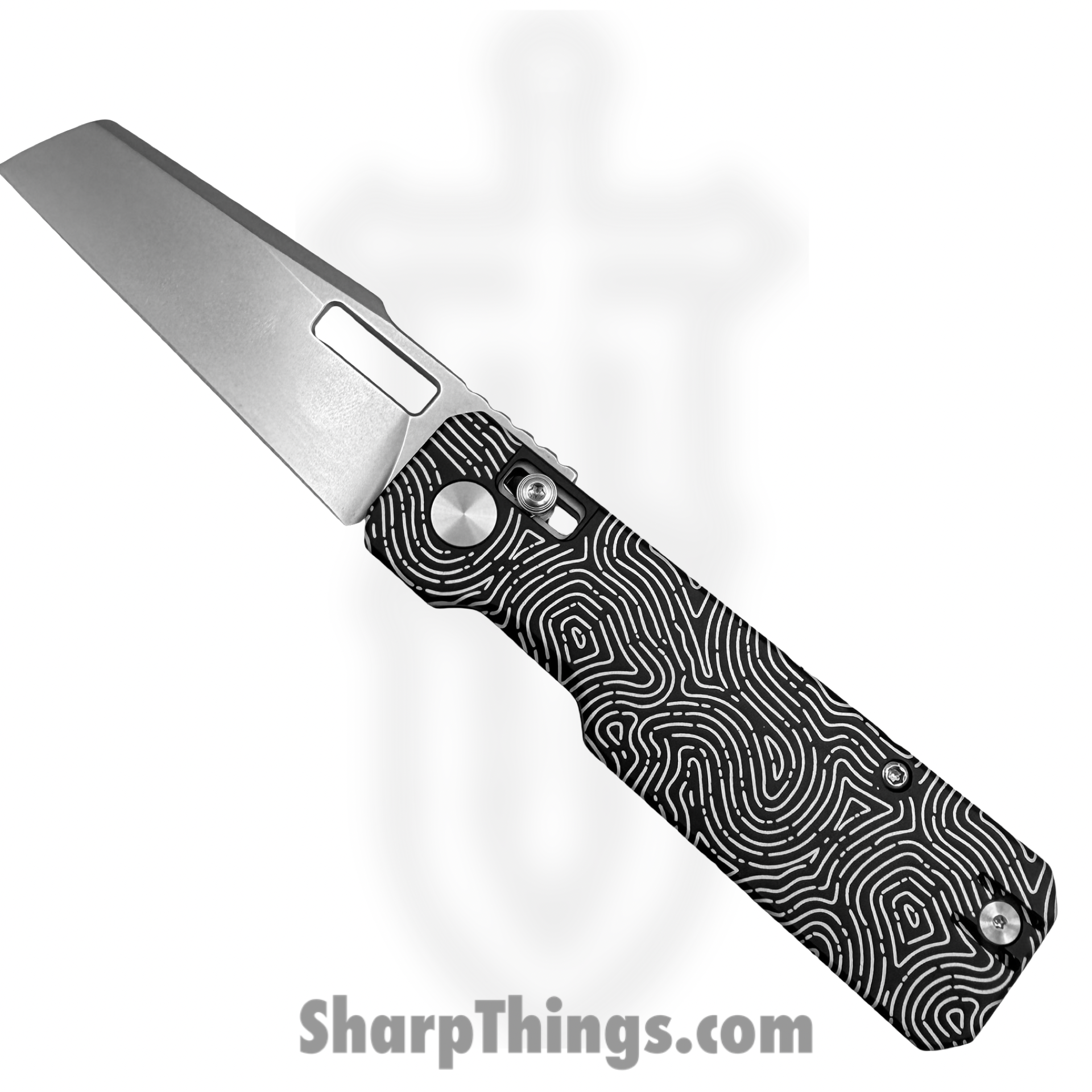 BSA_0C_1.png Vero Engineering - Vero_BSA_0C - Aura - Folding Knife - 14C28N Stonewash Talon - Aluminum Fingerprint - Black - Image 1