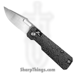 Vero Engineering - Vero_BSA_0D - Aura - Folding Knife - 14C28N Satin Drop Point - Aluminum Fingerprint - Black