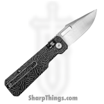 Vero Engineering - Vero_BSA_0D - Aura - Folding Knife - 14C28N Satin Drop Point - Aluminum Fingerprint - Black - Image 2