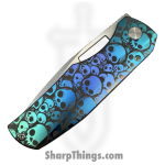 Vero Engineering - Vero_BSA_0L - Nova - Folding Knife - M390 Coated Drop Point - Titanium Iridescent Skulls - Image 4