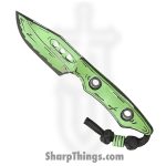 Heretic Knives - H065-CS-TX - Kobold - Fixed Blade Knife - CPM MagnaCut Cel Shade Toxic Green Bowie - G10 - Cel Shade Toxic Green