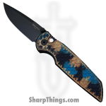 ProTech - INT1106-SHIPWRECK - TR-3 Integrity - Folding Knife - CPM MagnaCut Coated Drop Point - Relic Textured "Shipwreck" Aluminum - Black Blue Tan