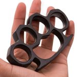 VOC - KN-200 BK - 4.5 Inch Long Knuckle Duster - Metal - Black - Image 2