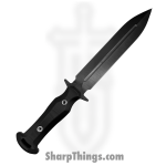 1881 Knife Works - MMS025 - Romulus - Fixed Blade Knife - 1095 Cro-Van Coated Dagger - G10 - Black - Image 4