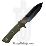 1881 Knife Works - MMS039 - Jungle Fighter - Fixed Blade Knife - 1095 Cro-Van Coated Spear Point - G10 - OD Green