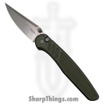 ProTech - PN1101-Green - Peace Neighbor Avalon - Folding Knife - CPM MagnaCut Stonewash Spear Point - Knurled Aluminum - Green