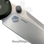 ProTech - PN1101-Green - Peace Neighbor Avalon - Folding Knife - CPM MagnaCut Stonewash Spear Point - Knurled Aluminum - Green - Image 5