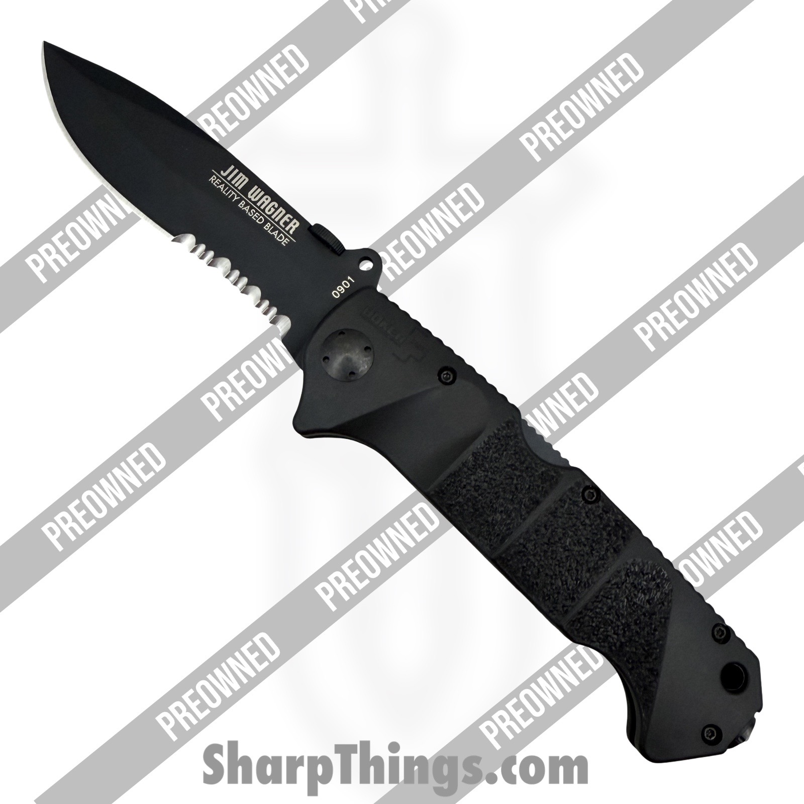 PO01BO053_1.jpg Boker Plus - PO01BO053 - Preowned RBB #0901 - Folding Knife - 440C SS Coated Clip Point - Polymer - Black - Image 1