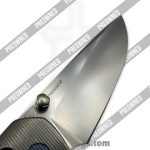 Tactile Knife Co. - PO20-MV-MC02-TT01 - Preowned Maverick - Folding Knife - CPM MagnaCut Stonewash Drop Point - Titanium - Grey|Blue - Image 10