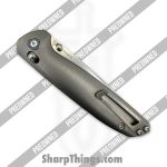 Tactile Knife Co. - PO20-MV-MC02-TT01 - Preowned Maverick - Folding Knife - CPM MagnaCut Stonewash Drop Point - Titanium - Grey|Blue - Image 4