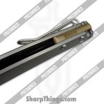 GiantMouse - POBIBLIO-XL-TITANIUM - Preowned Ace Biblio XL - Folding Knife - Vanadis Satin Sheepsfoot - Titanium - Grey|Brass - Image 5