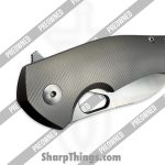 GiantMouse - POBIBLIO-XL-TITANIUM - Preowned Ace Biblio XL - Folding Knife - Vanadis Satin Sheepsfoot - Titanium - Grey|Brass - Image 7
