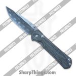 Chris Reeve Knives - POL31-1206 - Preowned Large Sebenza 31 Inlay - Folding Knife - Chad Nichols Damascus Drop Point - Titanium - Black