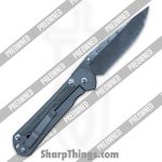 Chris Reeve Knives - POL31-1206 - Preowned Large Sebenza 31 Inlay - Folding Knife - Chad Nichols Damascus Drop Point - Titanium - Black - Image 2