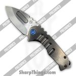 Medford Knife and Tool - POMK0294TD-01TM-T2C2-BN - Preowned Genesis T - Folding Knife - S45VN Stonewash Drop Point - Titanium - Blue