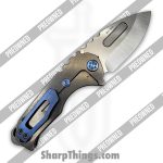 Medford Knife and Tool - POMK0294TD-01TM-T2C2-BN - Preowned Genesis T - Folding Knife - S45VN Stonewash Drop Point - Titanium - Blue - Image 2