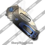 Medford Knife and Tool - POMK0294TD-01TM-T2C2-BN - Preowned Genesis T - Folding Knife - S45VN Stonewash Drop Point - Titanium - Blue - Image 4