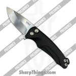 Medford Knife and Tool - POMK0394TQ-42AB-TSCP-Q4 - Preowned Smooth Criminal - Folding Knife - S45VN Stonewash Drop Point - Aluminum - Black