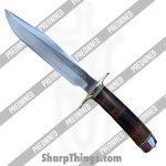Randall - POrkm1 - Preowned Model #1 - Fixed Blade Knife - 01 Tool Steel Satin Clip Point - Leather - Brown|Brass