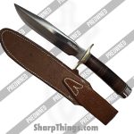 Randall - POrkm1 - Preowned Model #1 - Fixed Blade Knife - 01 Tool Steel Satin Clip Point - Leather - Brown|Brass - Image 12