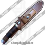 Randall - POrkm1 - Preowned Model #1 - Fixed Blade Knife - 01 Tool Steel Satin Clip Point - Leather - Brown|Brass - Image 14