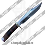 Randall - POrkm1 - Preowned Model #1 - Fixed Blade Knife - 01 Tool Steel Satin Clip Point - Leather - Brown|Brass - Image 2