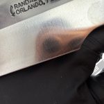 Randall - POrkm1 - Preowned Model #1 - Fixed Blade Knife - 01 Tool Steel Satin Clip Point - Leather - Brown|Brass - Image 4