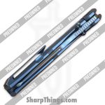Null Knives - PORaiko320 - Raikou #320 w/ Zirconium Kit - Folding Knife - S90V Satin Sheepsfoot - Timascus - Blue - Image 10
