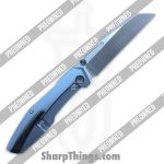 Null Knives - PORaiko320 - Raikou #320 w/ Zirconium Kit - Folding Knife - S90V Satin Sheepsfoot - Timascus - Blue - Image 2