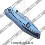 Null Knives - PORaiko320 - Raikou #320 w/ Zirconium Kit - Folding Knife - S90V Satin Sheepsfoot - Timascus - Blue - Image 8