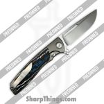 Sharp by Design - POSBD-335 - Preowned Mini Evo - Folding Knife - M390 Satin Drop Point - Titanium - Grey|Red|White|Blue - Image 2