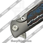Sharp by Design - POSBD-335 - Preowned Mini Evo - Folding Knife - M390 Satin Drop Point - Titanium - Grey|Red|White|Blue - Image 5