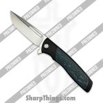 Sharp by Design - POSBD-349 - Preowned Evo Typhoon - Folding Knife - M390 Satin Drop Point - Titanium - Black|Blue|White