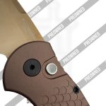 Protech - POTR-3.04 - Preowned TR-3 Sandhawk - Automatic Knife - CPM MagnaCut Bronzed Spear Point - Aluminum - Brown - Image 6