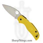 Spyderco - SC123PYL - Sage 5 Lightweight - Folding Knife - CPM MagnaCut Satin Leaf Shape - FRN - Yellow