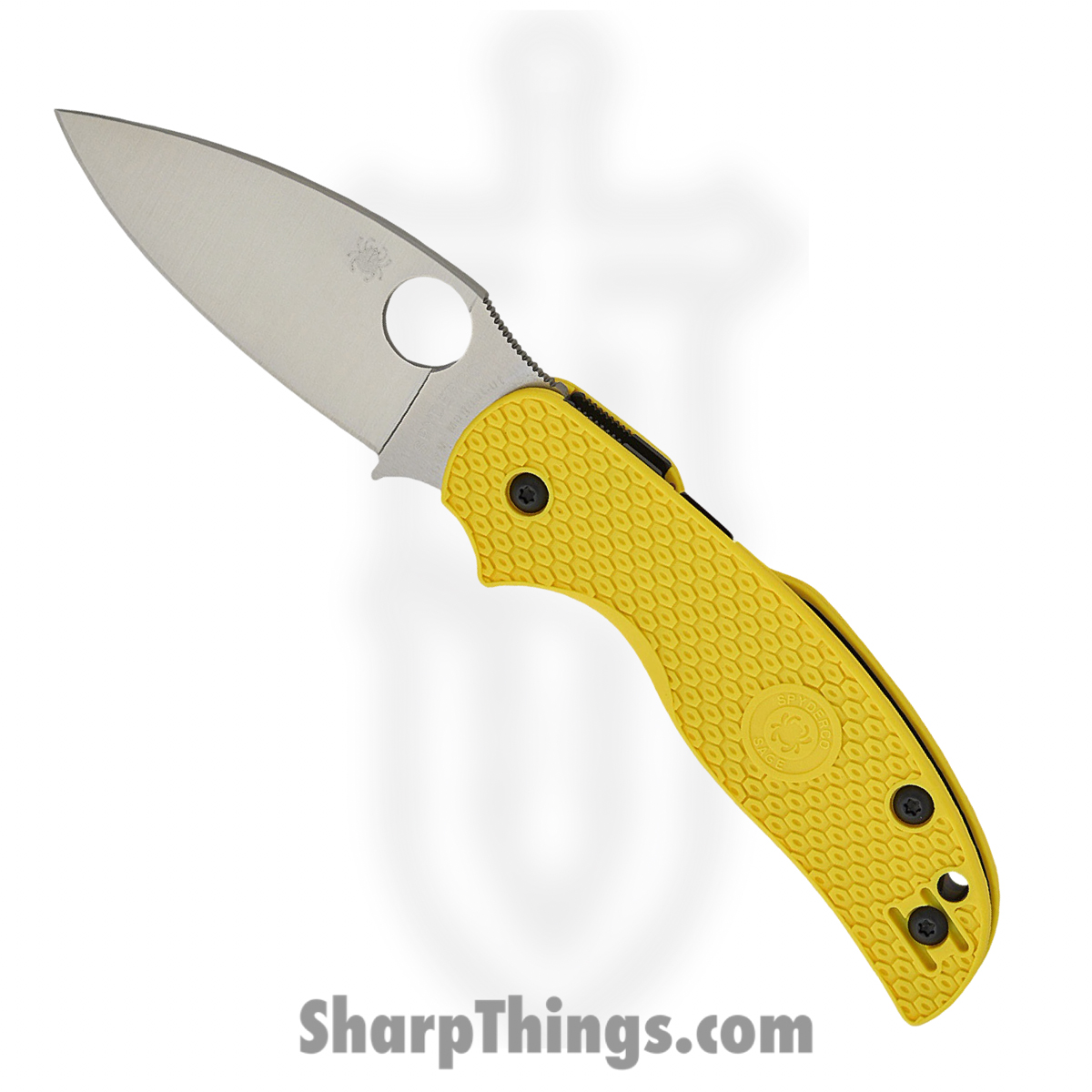 SC123PYL_1.jpg Spyderco - SC123PYL - Sage 5 Lightweight - Folding Knife - CPM MagnaCut Satin Leaf Shape - FRN - Yellow - Image 1