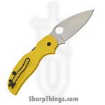 Spyderco - SC123PYL - Sage 5 Lightweight - Folding Knife - CPM MagnaCut Satin Leaf Shape - FRN - Yellow - Image 2