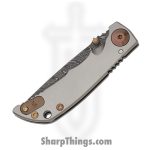 Spartan Blades - SF10DMBZ - Harsey 3.25 - Folding Knife - Chad Nichols Damascus Acid Etched Drop Point - 6AI4V Titanium - Grey Bronze - Image 3