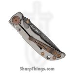 Spartan Blades - SF10DMBZ - Harsey 3.25 - Folding Knife - Chad Nichols Damascus Acid Etched Drop Point - 6AI4V Titanium - Grey Bronze - Image 4