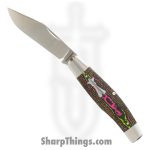 Jack Wolf Knives - STOCK-01-CC-WAT-SUG - Gateway Stockman - Folding Knife - 14C28N Satin Stockman - CamoCarbon - Watermelon Sugar