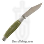 Jack Wolf Knives - STOCK-01-GRN-CAN-MIC - Gateway Stockman - Folding Knife - 14C28N Satin Stockman - Canvas Micarta - Green - Image 2