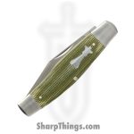 Jack Wolf Knives - STOCK-01-GRN-CAN-MIC - Gateway Stockman - Folding Knife - 14C28N Satin Stockman - Canvas Micarta - Green - Image 3