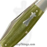 Jack Wolf Knives - STOCK-01-GRN-CAN-MIC - Gateway Stockman - Folding Knife - 14C28N Satin Stockman - Canvas Micarta - Green - Image 5
