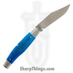 Jack Wolf Knives - STOCK-01-SMT-BLU-BON - Gateway Stockman - Folding Knife - 14C28N Satin Stockman - Smooth Bone - Blue - Image 2