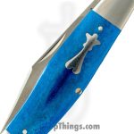 Jack Wolf Knives - STOCK-01-SMT-BLU-BON - Gateway Stockman - Folding Knife - 14C28N Satin Stockman - Smooth Bone - Blue - Image 5