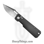 Vero Engineering - VE-AuGrDMDP - Aura - Folding Knife - Damascus Drop Point - Aluminum - Grey
